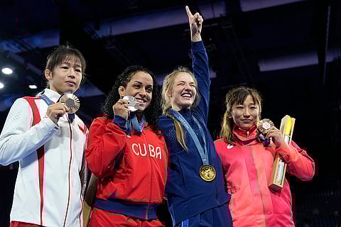 Paris Olympics women's freestyle 50kg wrestling: China's Ziqi Feng, bronze, Cuba's Yusneylis Guzman, silver, United State's Sarah Hildebrandt, gold, Japan's Yui Susaki, bronze